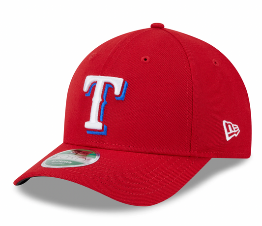Texas Rangers Red Alternate New Era Player Replica M-Crown 9FORTY Adjustable Hat Official Team Hat Sports Fan Cap Official MLB Team Hat Baseball Fan C