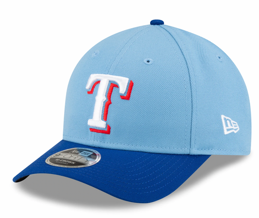 Texas Rangers Blue Alternate New Era Player Replica M-Crown 9FORTY Adjustable Hat Official Team Hat Sports Fan Cap Official MLB Team Hat Baseball Fan