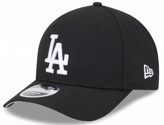 Los Angeles Dodgers Black and White New Era M-Crown 9FORTY Adjustable Hat Official Team Hat Sports Fan Cap Official MLB Team Hat Baseball Fan Cap