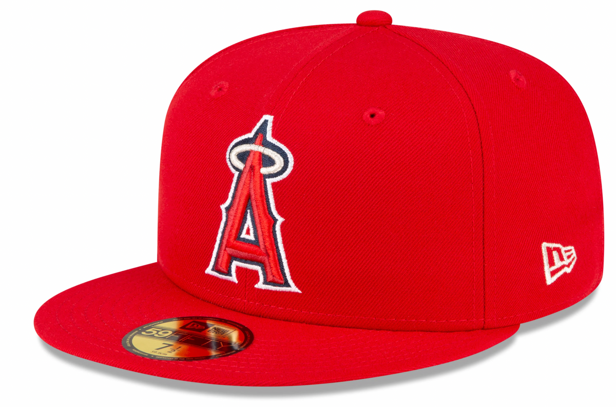 Men s Anaheim Angels New Era Red Game Authentic Collection On-Field 59FIFTY Fitted Hat Official Team Hat Sports Fan Cap Official MLB Team Hat Baseball