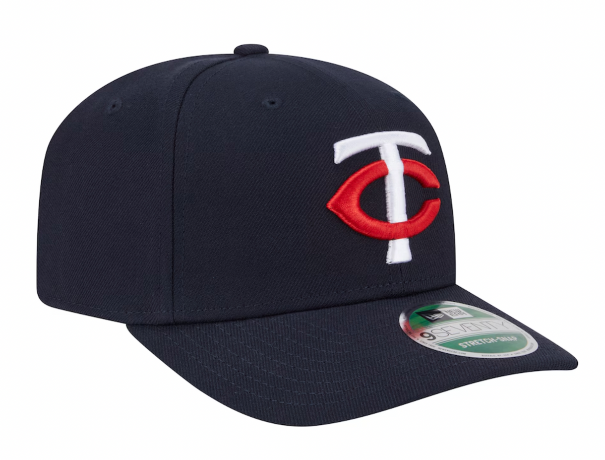 Minnesota Twins Navy New Era Player Replica 9SEVENTY Stretch Snap Adjustable Hat Official Team Hat Sports Fan Cap Official MLB Team Hat Baseball Fan C