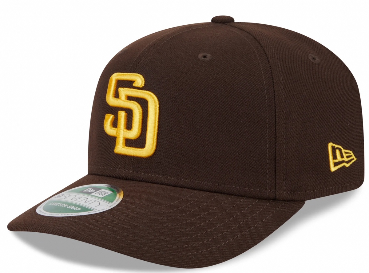 San Diego Padres Brown New Era Player Replica 9SEVENTY Stretch Snap Adjustable Hat Official Team Hat Sports Fan Cap Official MLB Team Hat Baseball Fan