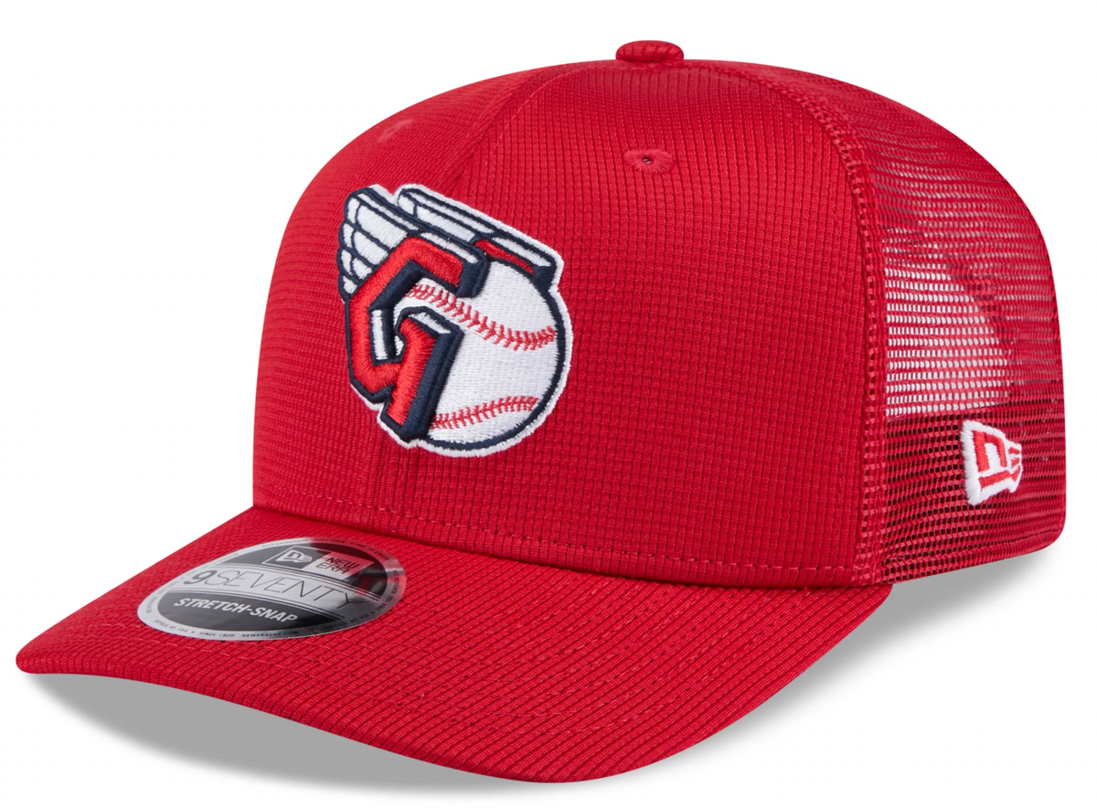 Cleveland Guardians New Era Red 2025 Spring Training 9SEVENTY Trucker Hat Official Team Hat Sports Fan Cap Official MLB Team Hat Baseball Fan Cap