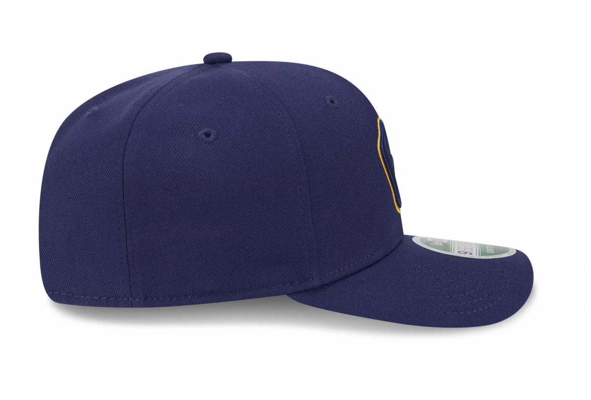 Milwaukee Brewers Navy New Era Player Replica 9SEVENTY Stretch Snap Adjustable Hat Official Team Hat Sports Fan Cap Official MLB Team Hat Baseball Fan