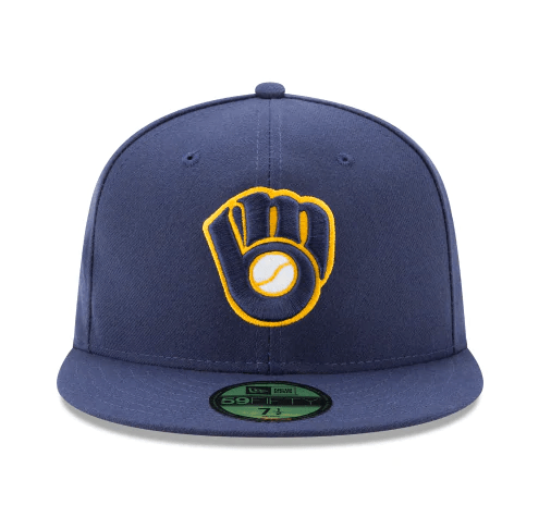 Milwaukee Brewers Authentic Collection 59Fifty Fitted Alt 2 Hat Official Team Hat Sports Fan Cap Official MLB Team Hat Baseball Fan Cap
