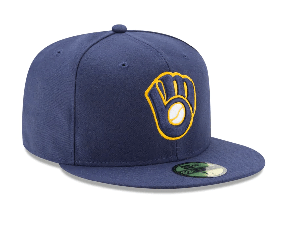 Milwaukee Brewers Authentic Collection 59Fifty Fitted Alt 2 Hat Official Team Hat Sports Fan Cap Official MLB Team Hat Baseball Fan Cap