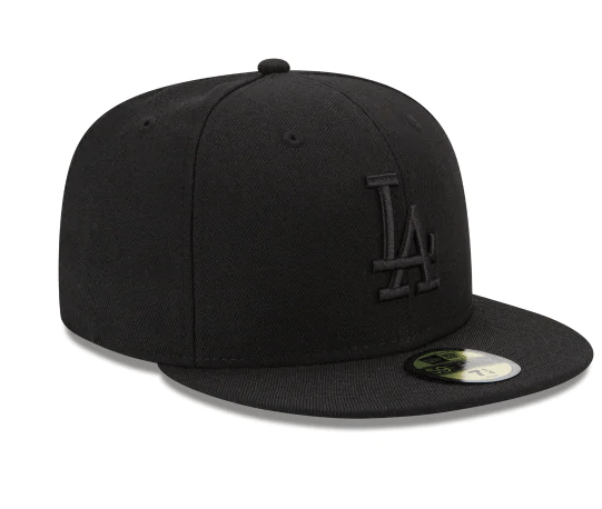 Los Angeles Dodgers Tonal Black On Black 59Fifty Fitted Hat Official Team Hat Sports Fan Cap Official MLB Team Hat Baseball Fan Cap