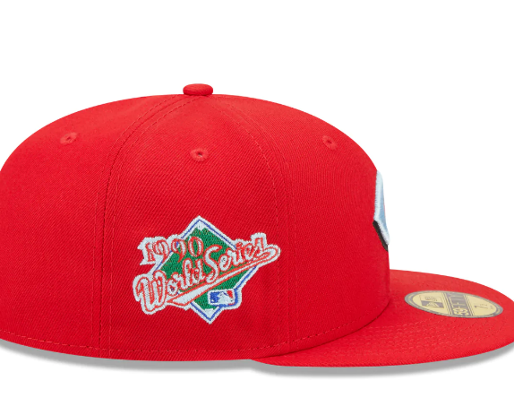Cincinnati Reds Classic 1990 World Series Red New Era 59Fifty Fitted Hat Official Team Hat Sports Fan Cap Official MLB Team Hat Baseball Fan Cap