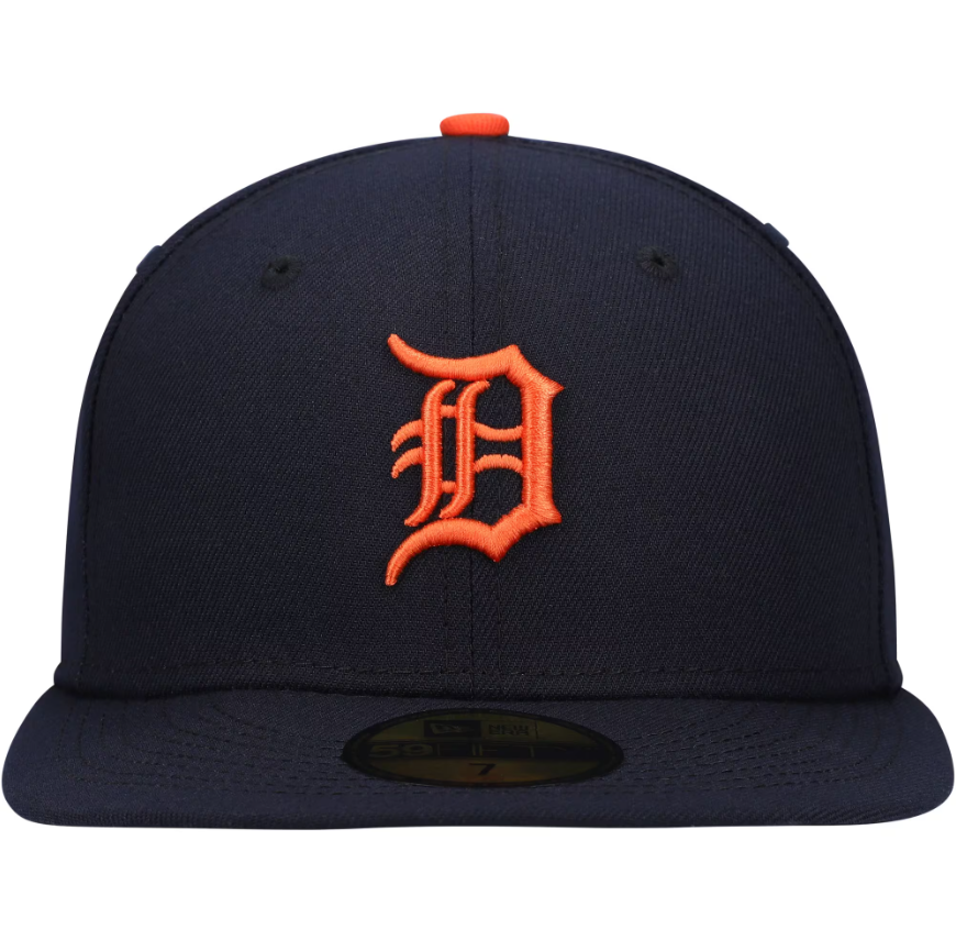 Men s Detroit Tigers New Era Navy Road Authentic Collection On-Field Logo 59FIFTY Fitted Hat Official Team Hat Sports Fan Cap Official MLB Team Hat Ba