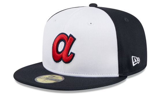 Men s Atlanta Braves New Era White 2024 Batting Practice 59FIFTY Fitted Hat Official Team Hat Sports Fan Cap Official MLB Team Hat Baseball Fan Cap