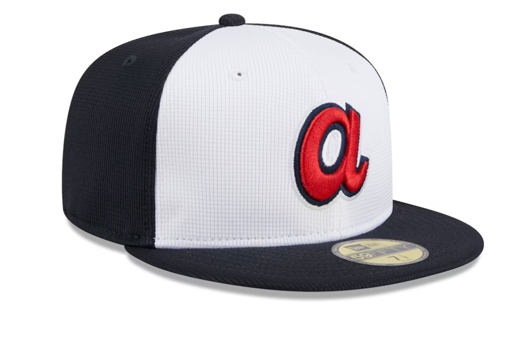 Men s Atlanta Braves New Era White 2024 Batting Practice 59FIFTY Fitted Hat Official Team Hat Sports Fan Cap Official MLB Team Hat Baseball Fan Cap