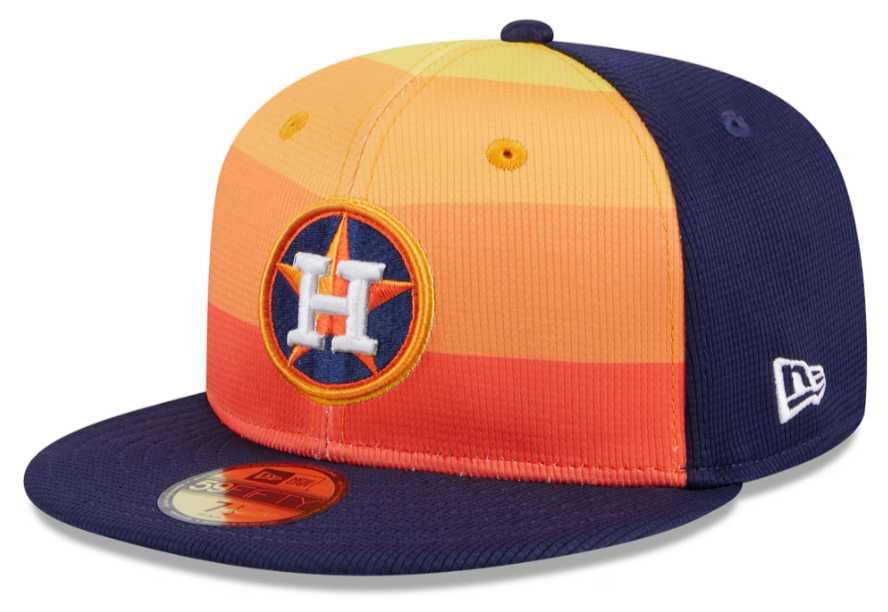 Men s Houston Astros New Era Navy 2024 Batting Practice 59FIFTY Fitted Hat Official Team Hat Sports Fan Cap Official MLB Team Hat Baseball Fan Cap