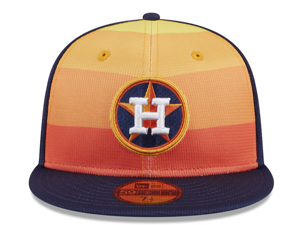 Men s Houston Astros New Era Navy 2024 Batting Practice 59FIFTY Fitted Hat Official Team Hat Sports Fan Cap Official MLB Team Hat Baseball Fan Cap