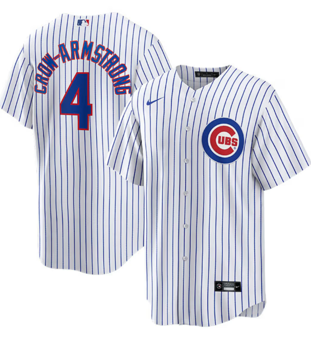 NIKE Men s Chicago Cubs Pete Crow-Armstrong 4 White Home Replica Jersey Official Team Jersey Sports Fan Apparel Official MLB Team Apparel Baseball Fan