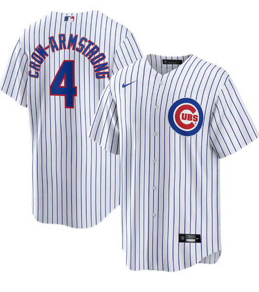 NIKE Men s Chicago Cubs Pete Crow-Armstrong 4 White Home Replica Jersey Official Team Jersey Sports Fan Apparel Official MLB Team Apparel Baseball Fan