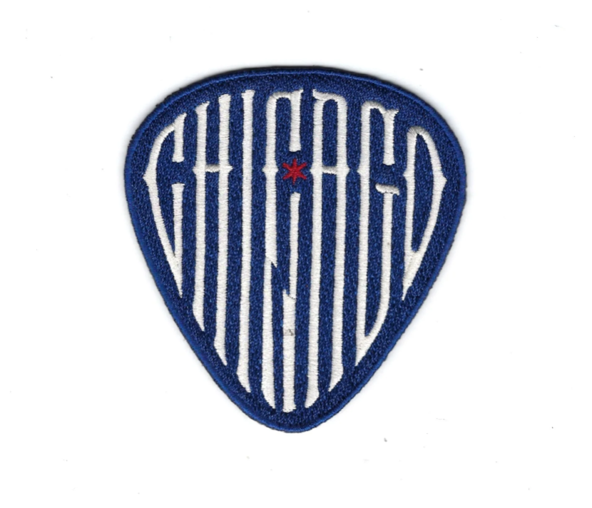 Chicago Cubs 2nd Alternate Blue Guitar Pick Sleeve Patch Official Team Jersey Sports Fan Apparel Official MLB Team Apparel Baseball Fan Gear