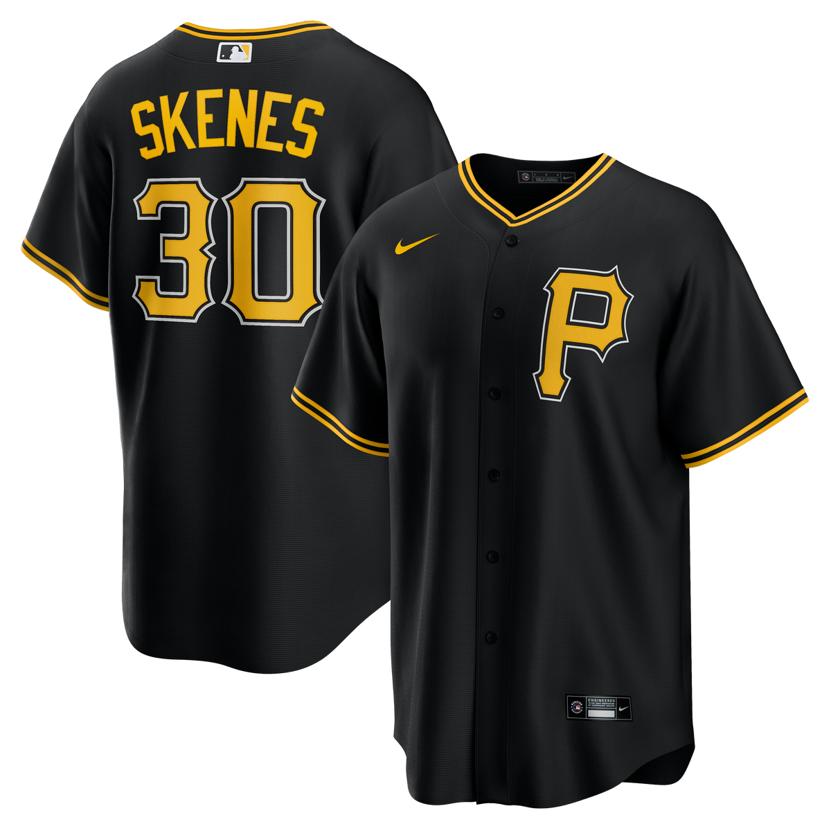 Men s Paul Skenes Pittsburgh Pirates Nike Black Alternate Replica Team Jersey Official Team Jersey Sports Fan Apparel Official MLB Team Apparel Baseba