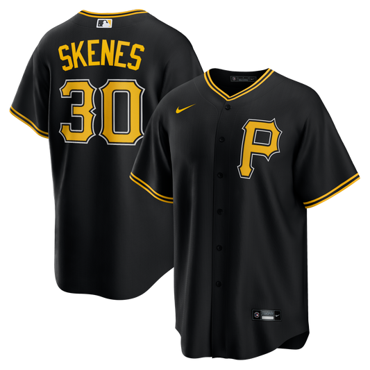 Men s Paul Skenes Pittsburgh Pirates Nike Black Alternate Replica Team Jersey Official Team Jersey Sports Fan Apparel Official MLB Team Apparel Baseba