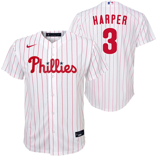 Bryce Harper Philadelphia Phillies Youth NIKE Home Screen Print Replica Jersey Official Team Jersey Sports Fan Apparel Official MLB Team Apparel Baseb