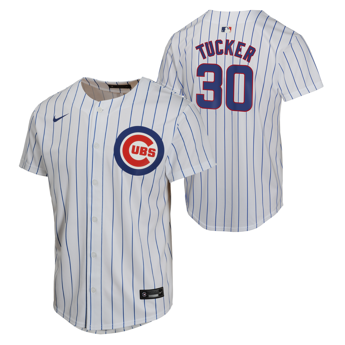 NIKE Youth Kyle Tucker Chicago Cubs White Home Replica Sublimated Twill Jersey Official Team Jersey Sports Fan Apparel Official MLB Team Apparel Baseb
