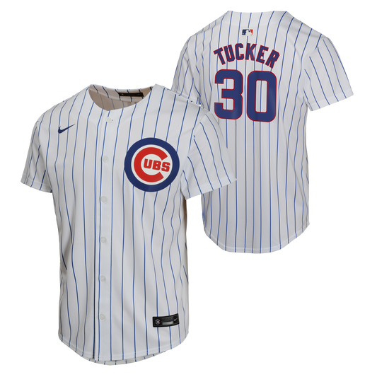 NIKE Youth Kyle Tucker Chicago Cubs White Home Replica Sublimated Twill Jersey Official Team Jersey Sports Fan Apparel Official MLB Team Apparel Baseb
