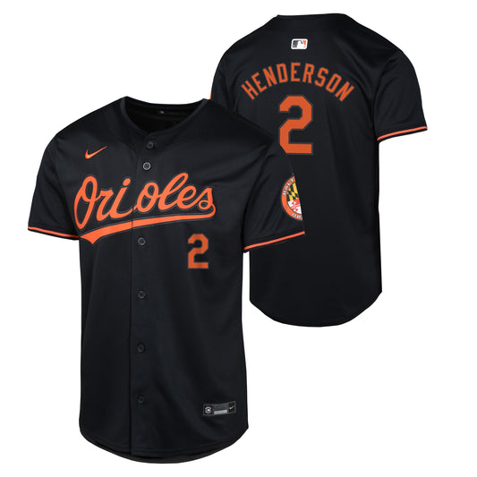 Youth Gunnar Henderson Baltimore Orioles NIKE Black Limited Replica Jersey Official Team Jersey Sports Fan Apparel Official MLB Team Apparel Baseball