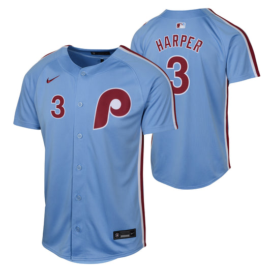 Youth Bryce Harper Philadelphia Phillies NIKE Blue Alternate Limited Replica Jersey Official Team Jersey Sports Fan Apparel Official MLB Team Apparel
