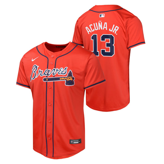 Youth Ronald Acuna Jr Atlanta Braves NIKE Red Alternate Limited Replica Jersey Official Team Jersey Sports Fan Apparel Official MLB Team Apparel Baseb