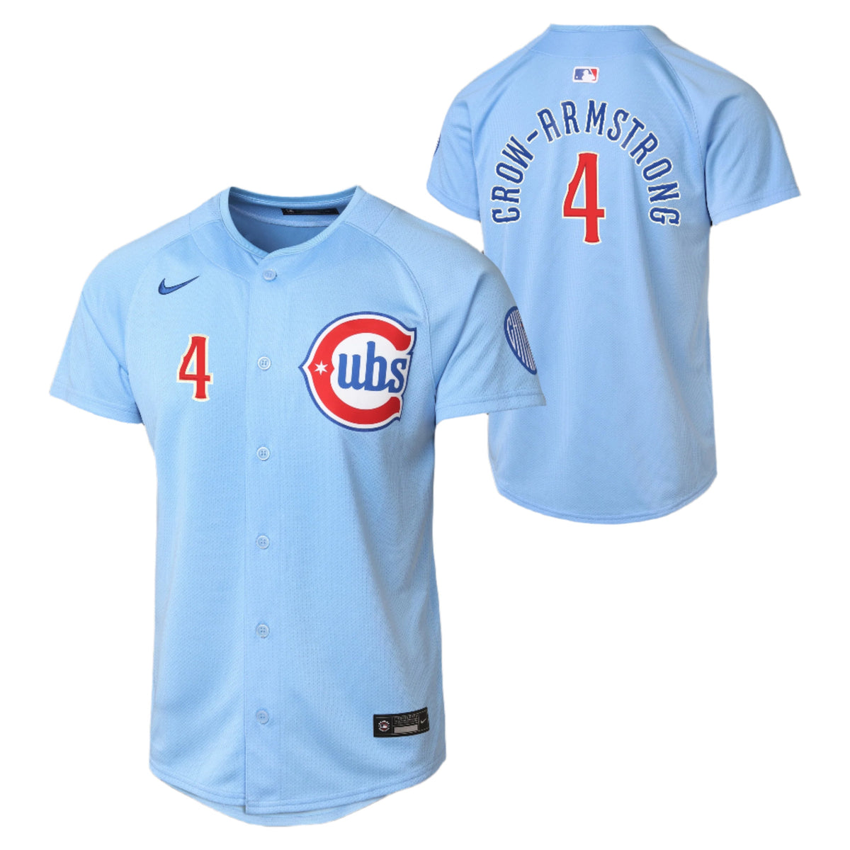 NIKE Youth Chicago Cubs Pete Crow-Armstrong Light Blue 2nd Alternate Limited Replica Jersey Official Team Jersey Sports Fan Apparel Official MLB Team