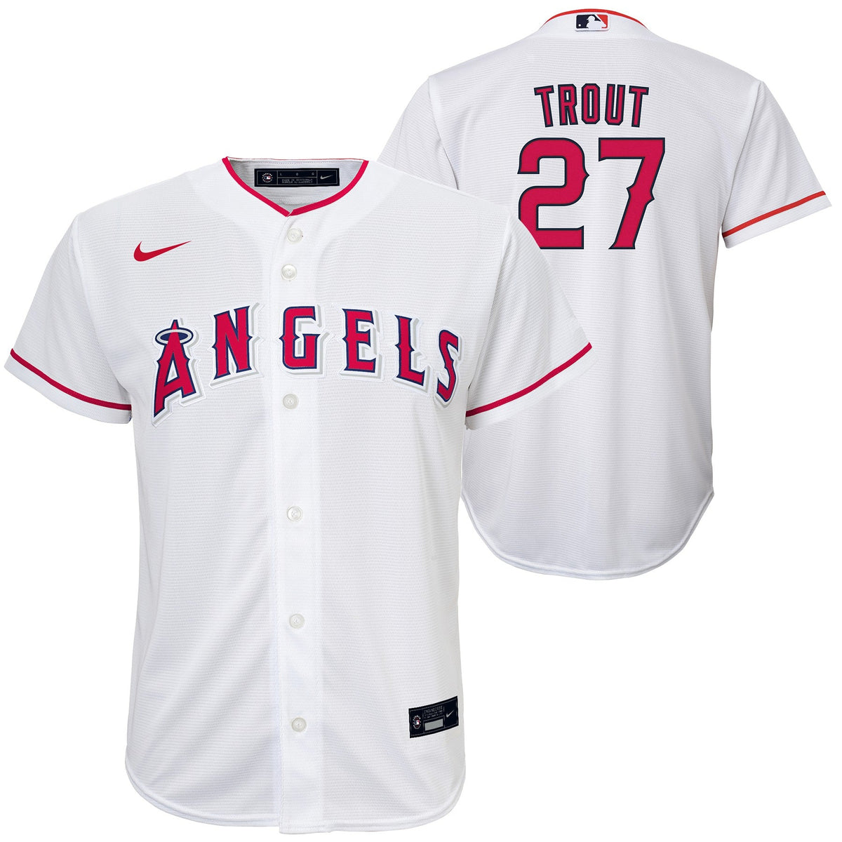 Youth Los Angeles Angels Mike Trout Nike White Home Replica Player Jersey Official Team Jersey Sports Fan Apparel Official MLB Team Apparel Baseball F