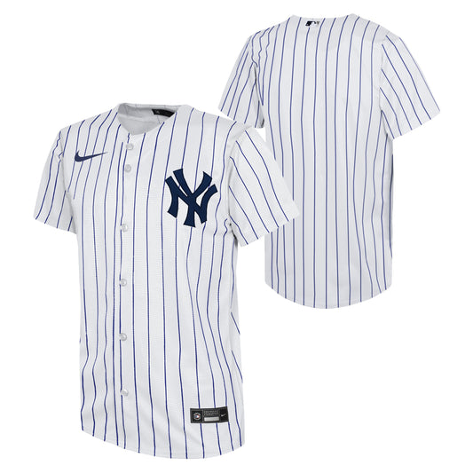 Youth New York Yankees White Home Game Blank Nike Replica Jersey Official Team Jersey Sports Fan Apparel Official MLB Team Apparel Baseball Fan Gear