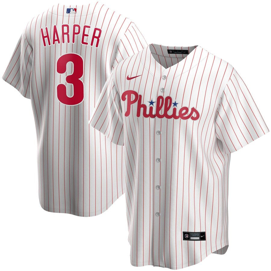 Men s Philadelphia Phillies Bryce Harper Nike White Home Replica Player Jersey Official Team Jersey Sports Fan Apparel Official MLB Team Apparel Baseb