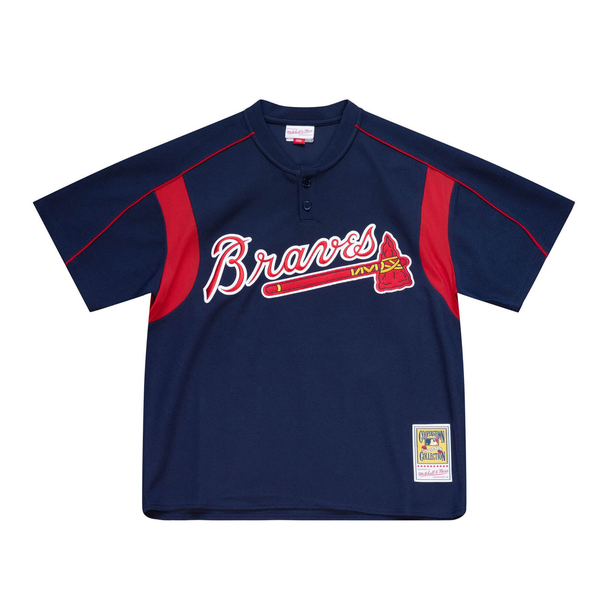 Men s Atlanta Braves Chipper Jones 2003 Mitchell And Ness Navy Cooperstown Batting Practice Jersey Official Team Jersey Sports Fan Apparel Official ML