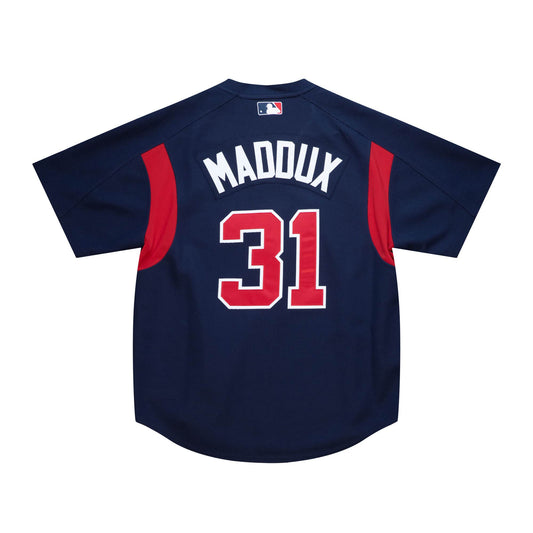 Men s Atlanta Braves Greg Maddux 2003 Mitchell And Ness Navy Cooperstown Batting Practice Jersey Official Team Jersey Sports Fan Apparel Official MLB