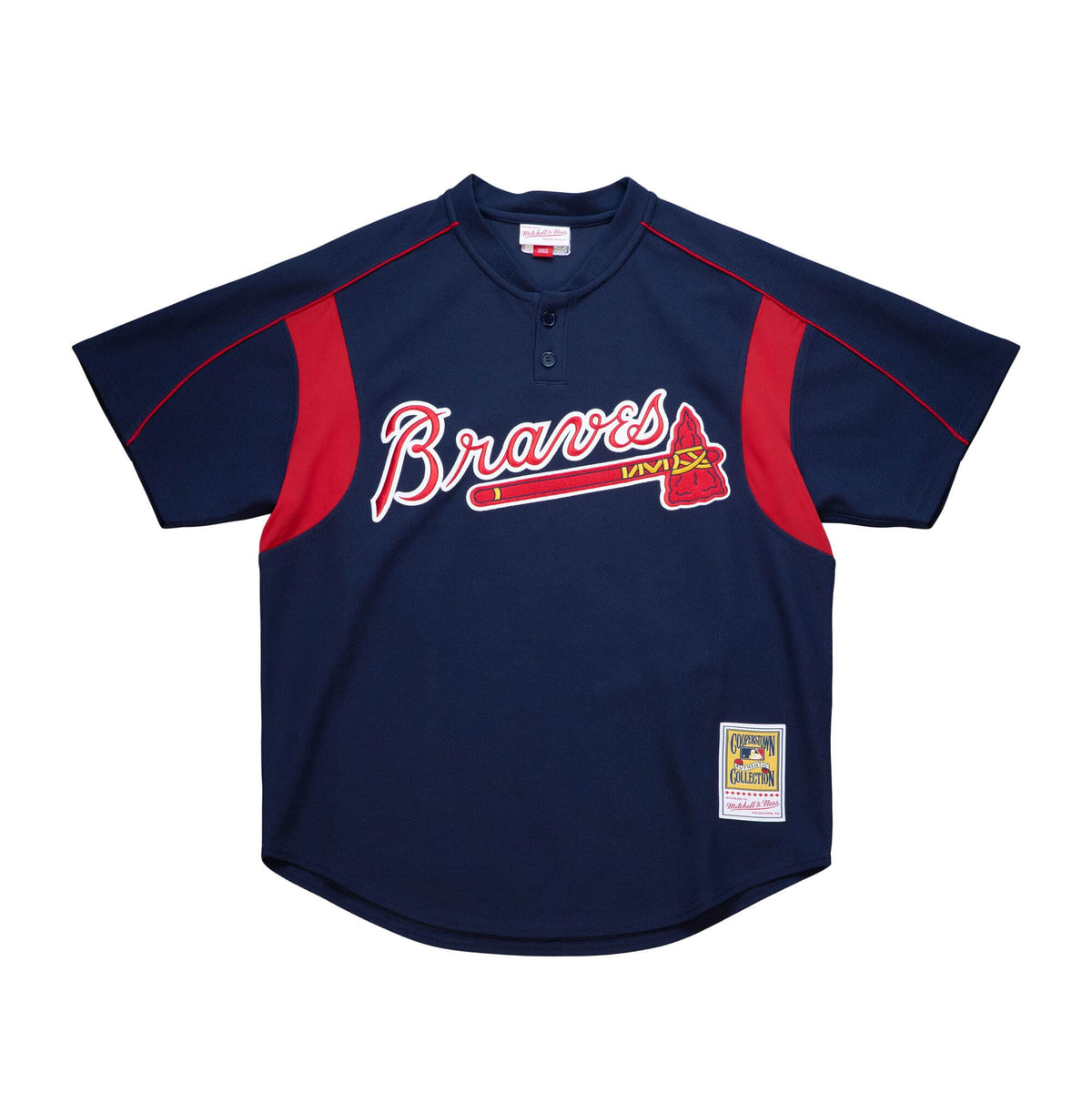 Men s Atlanta Braves John Smoltz 2003 Mitchell And Ness Navy Cooperstown Batting Practice Jersey Official Team Jersey Sports Fan Apparel Official MLB