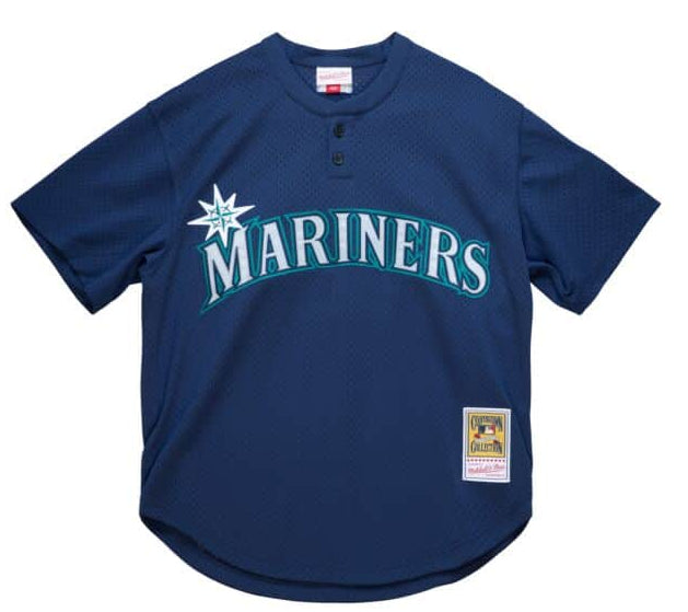 Men s Seattle Mariners Ichiro Suzuki 2002 Mitchell And Ness Navy Cooperstown Collection Mesh Batting Practice Jersey Official Team Jersey Sports Fan A