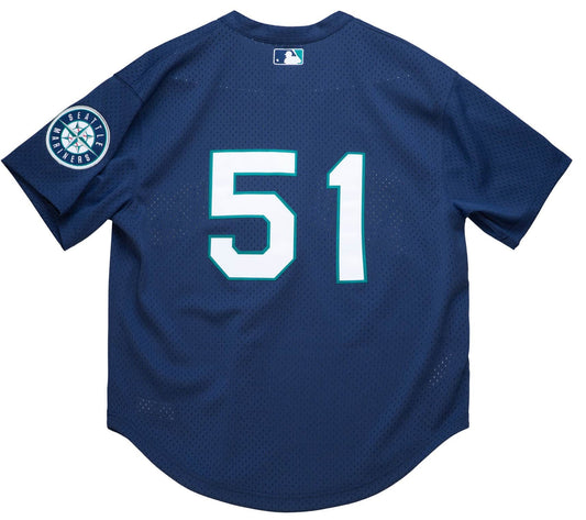 Men s Seattle Mariners Ichiro Suzuki 2002 Mitchell And Ness Navy Cooperstown Collection Mesh Batting Practice Jersey Official Team Jersey Sports Fan A