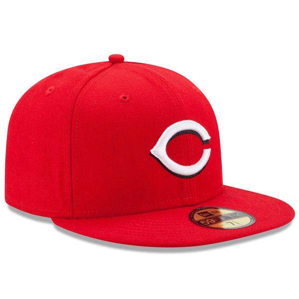 Men s Cincinnati Reds New Era Red Home Authentic Collection On-Field 59FIFTY Fitted Hat Official Team Hat Sports Fan Cap Official MLB Team Hat Basebal
