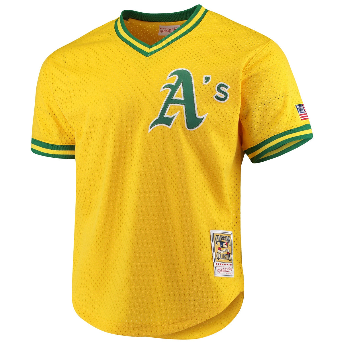 Mitchell And Ness Oakland Athletics Jose Canseco 1990 Cooperstown Collection Authentic Practice Jersey - Yellow Official Team Jersey Sports Fan Appare