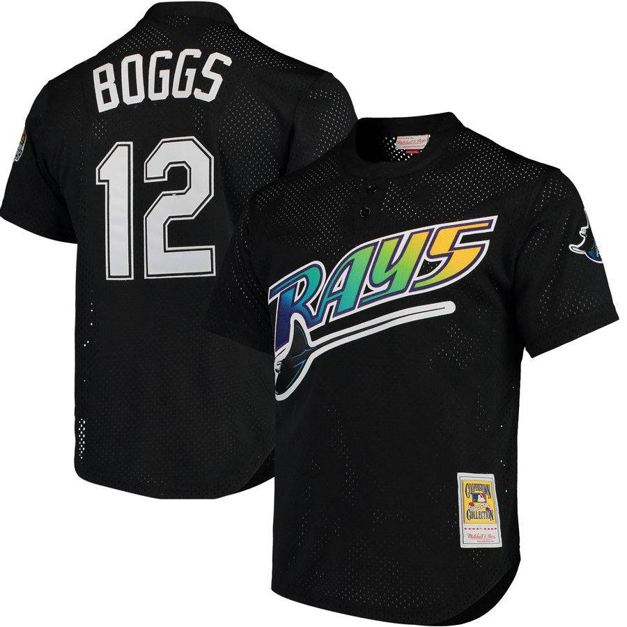 Men s Tampa Bay Devil Rays Wade Boggs Mitchell And Ness Black Cooperstown 1998 Mesh Batting Practice Jersey Official Team Jersey Sports Fan Apparel Of