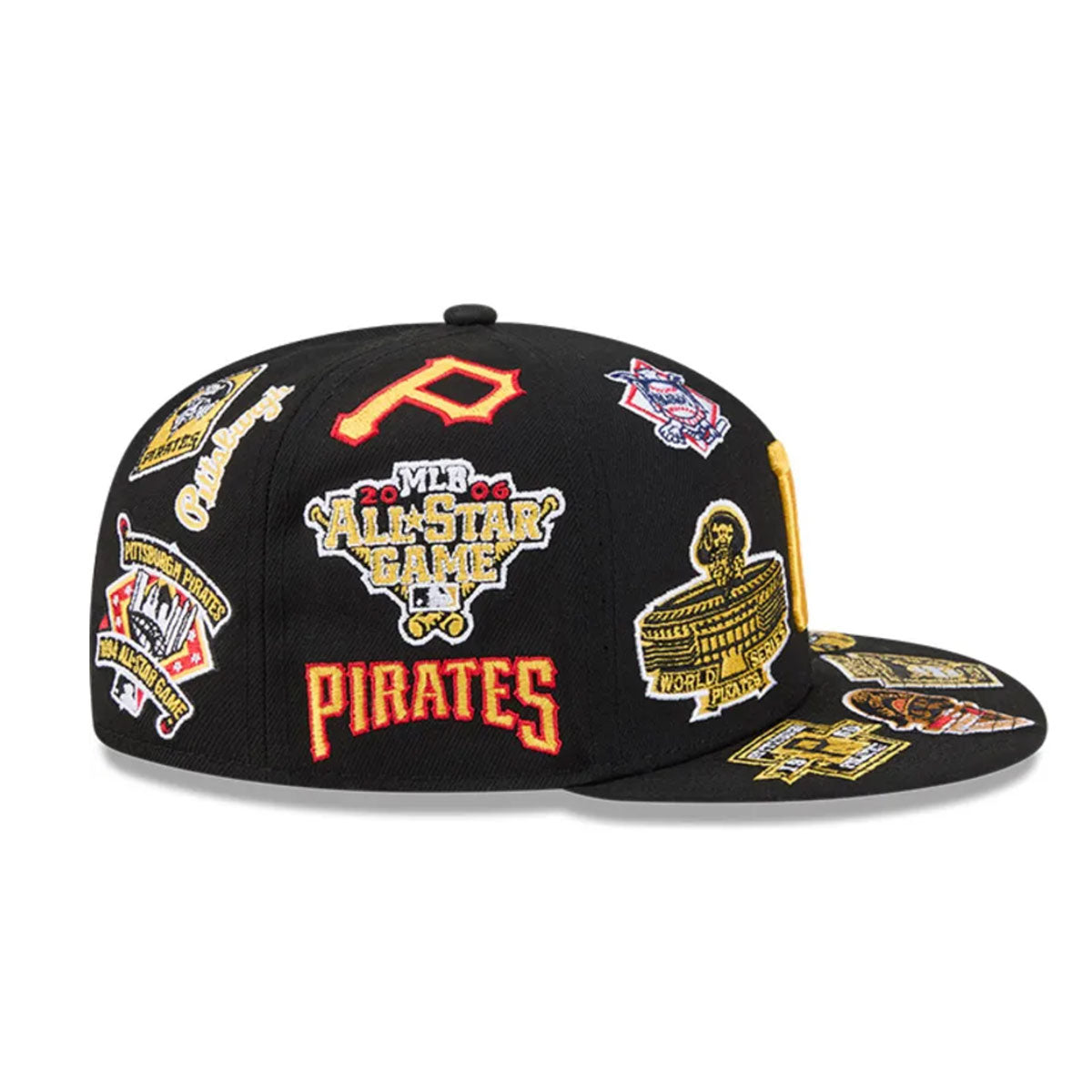 Pittsburgh Pirates MLB All Over Patch 59FIFTY New Era Official Team Hat Sports Fan Cap Official MLB Team Hat Baseball Fan Cap