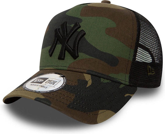 New York Yankees MLB League Essential Snapback Trucker New Era Camo Official Team Hat Sports Fan Cap Official MLB Team Hat Baseball Fan Cap