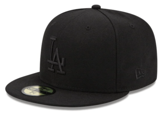 Los Angeles Dodgers Tonal Black On Black 59Fifty Fitted Hat Official Team Hat Sports Fan Cap Official MLB Team Hat Baseball Fan Cap