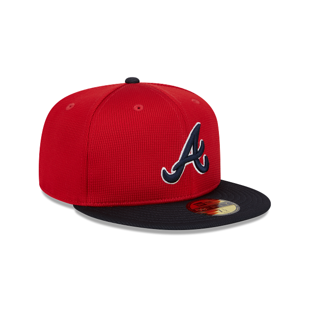 Atlanta Braves New Era Red Navy 2025 Spring Training 59FIFTY Fitted Hat Official Team Hat Sports Fan Cap Official MLB Team Hat Baseball Fan Cap