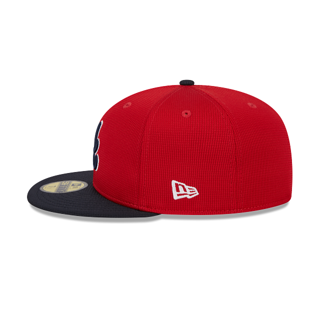 Atlanta Braves New Era Red Navy 2025 Spring Training 59FIFTY Fitted Hat Official Team Hat Sports Fan Cap Official MLB Team Hat Baseball Fan Cap