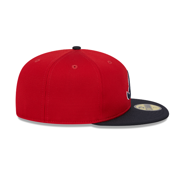 Atlanta Braves New Era Red Navy 2025 Spring Training 59FIFTY Fitted Hat Official Team Hat Sports Fan Cap Official MLB Team Hat Baseball Fan Cap