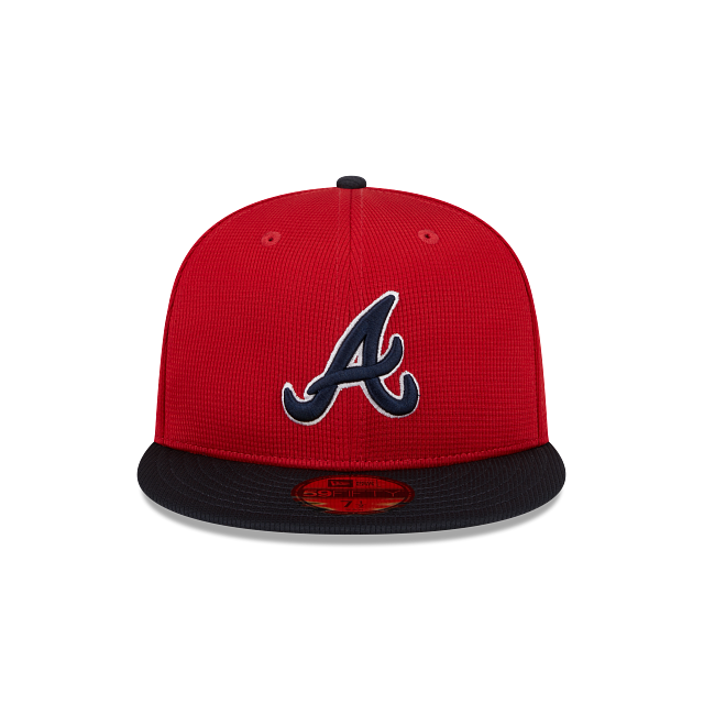 Atlanta Braves New Era Red Navy 2025 Spring Training 59FIFTY Fitted Hat Official Team Hat Sports Fan Cap Official MLB Team Hat Baseball Fan Cap