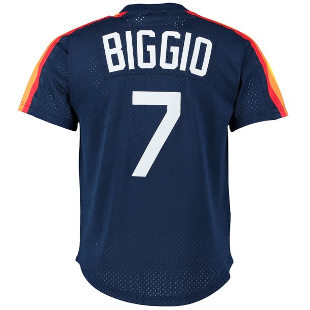 Men s Craig Biggio Houston Astros Mitchell And Ness Cooperstown Mesh Batting Practice Jersey - Navy Official Team Jersey Sports Fan Apparel Official M