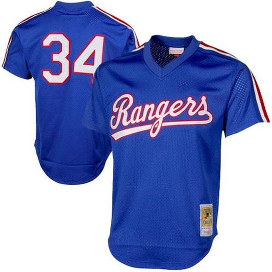 Men s Mitchell And Ness Nolan Ryan Royal Texas Rangers 1989 Authentic Cooperstown Collection Mesh Batting Practice Jersey Official Team Jersey Sports