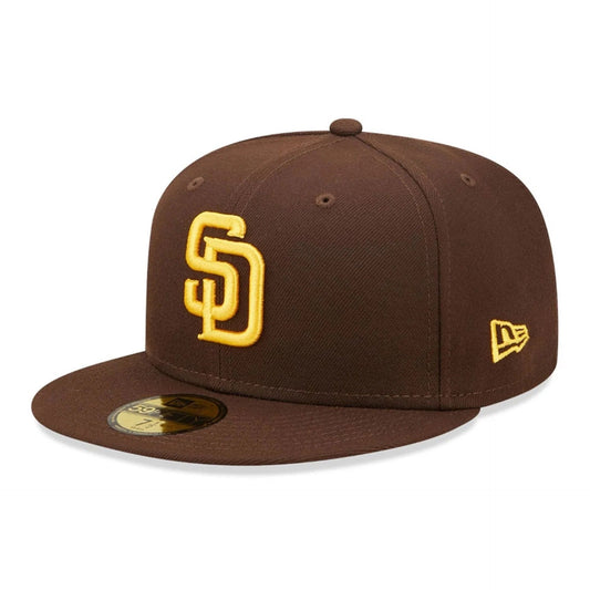 San Diego Padres MLB AC Perf 59FIFTY Fitted New Era Brown Gold Official Team Hat Sports Fan Cap Official MLB Team Hat Baseball Fan Cap